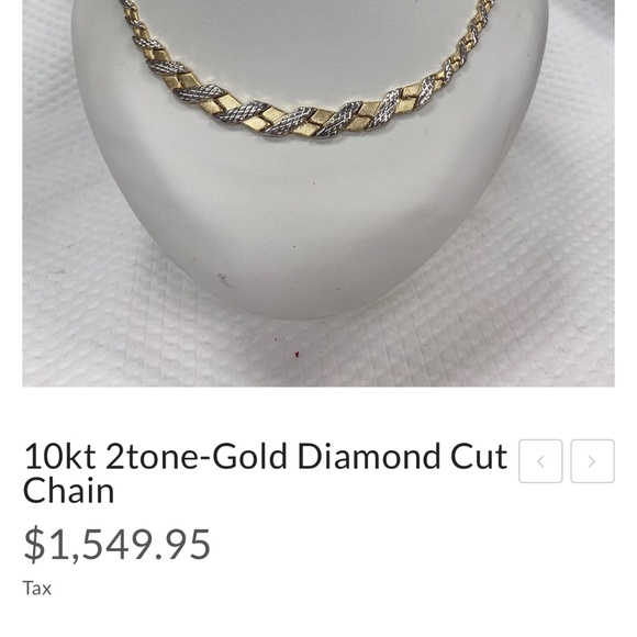 10 kt White and yellow Gold necklace - Picture 7 of 7